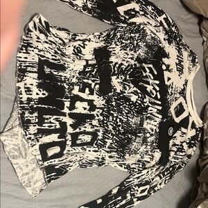 Black and White Ecko Graphic Long Sleeve Shirt